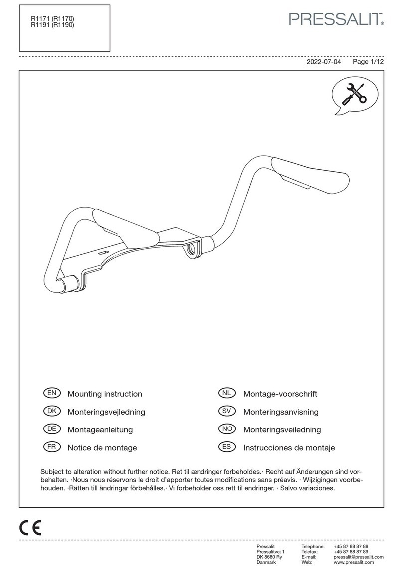 Pressalit TMA 2 Mounting instruction
