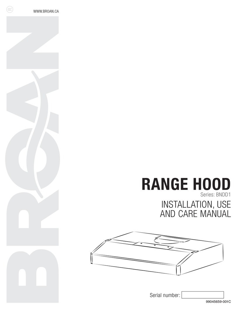 Broan BNDD1 Series Installation use and care manual