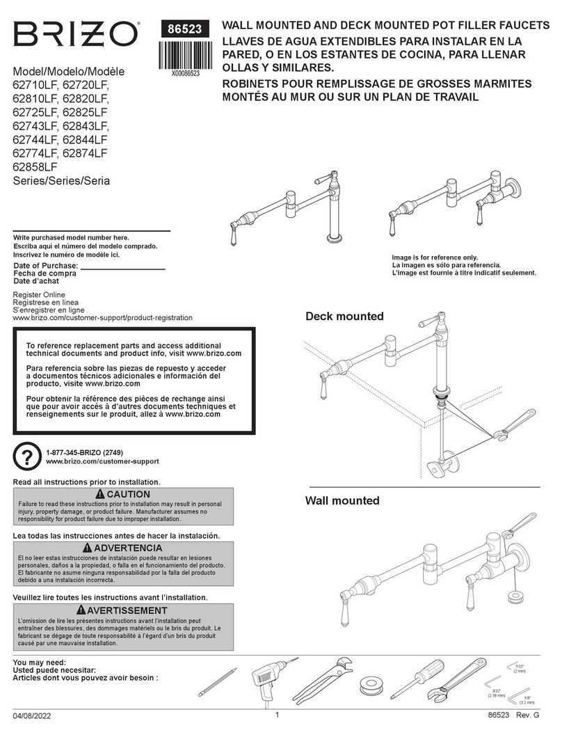 Brizo 62858LF Series quick start guide