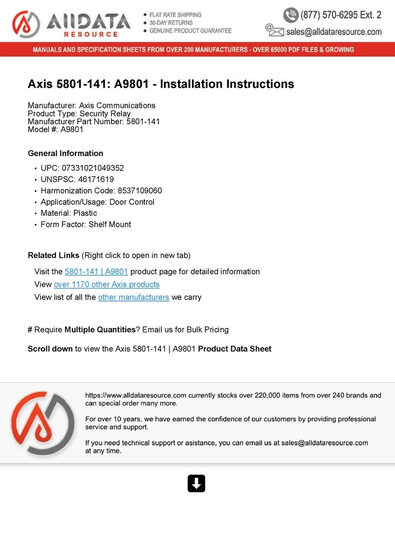 Axis A9801 installation instructions