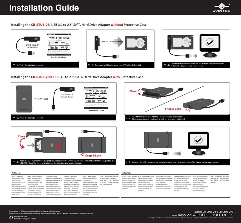 Vantec CB-STU3-2B installation guide