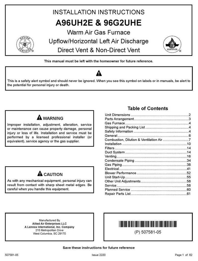 Lennox 96G2UHE User manual Lennox 96G2UHE User manual
