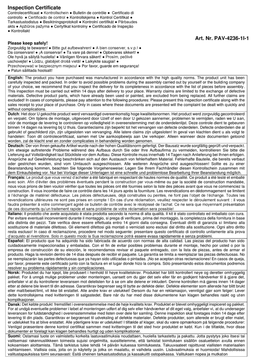 Palmako Nova 1 installation manual