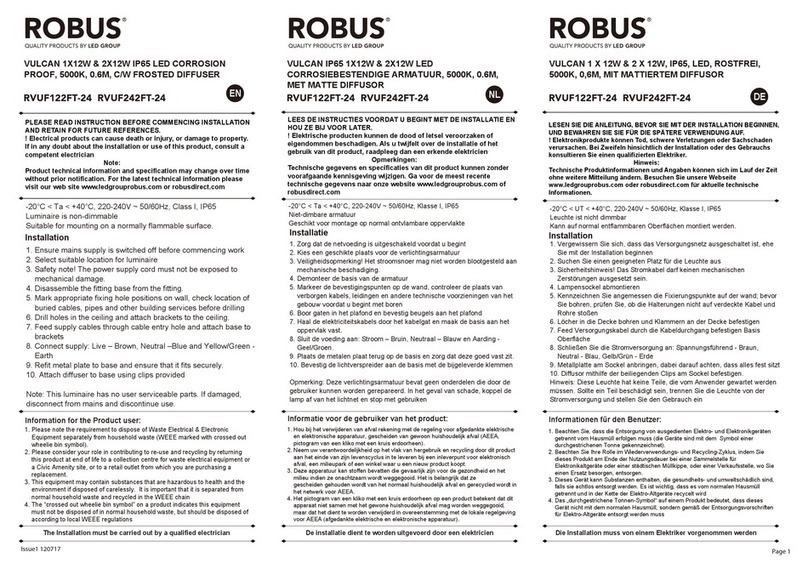 LED Group Robus RVUF122FT-24 User manual
