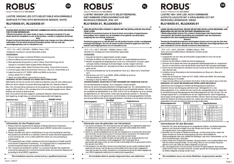 LED Group Robus RLU18X0S-01 User manual