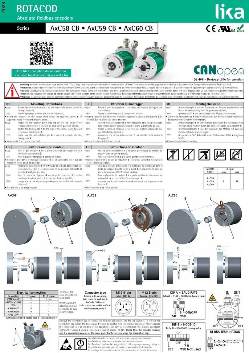 Lika ROTACOD AxC58 CB Series Mounting instructions