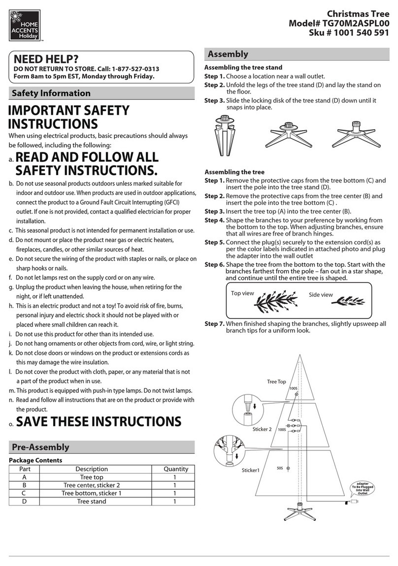 Home Accents Holiday TG70M2ASPL00 quick start guide