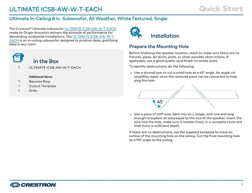 Crestron ULTIMATE ICS8-AW-W-T-EACH quick start