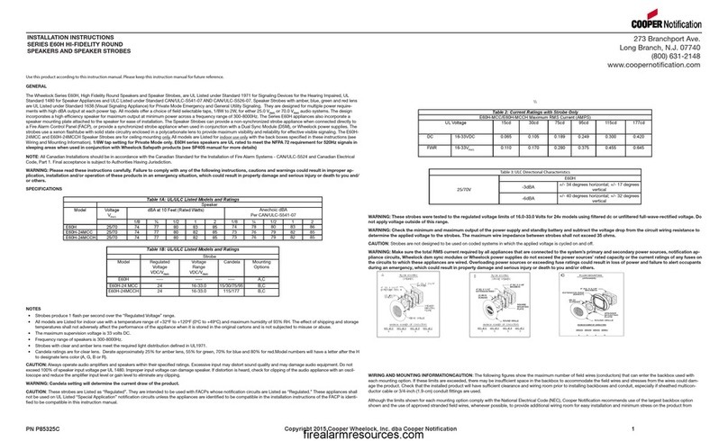 Cooper Notification E60H-24MCCH installation instructions