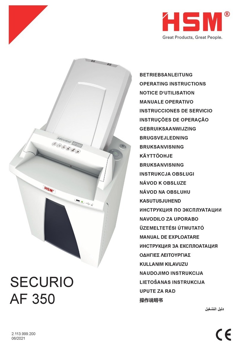 HSM SECURIO AF 350 operating instructions