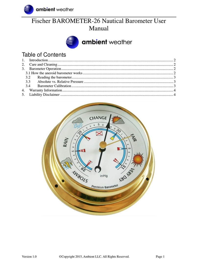 Ambient Weather Fischer BAROMETER-26 user manual