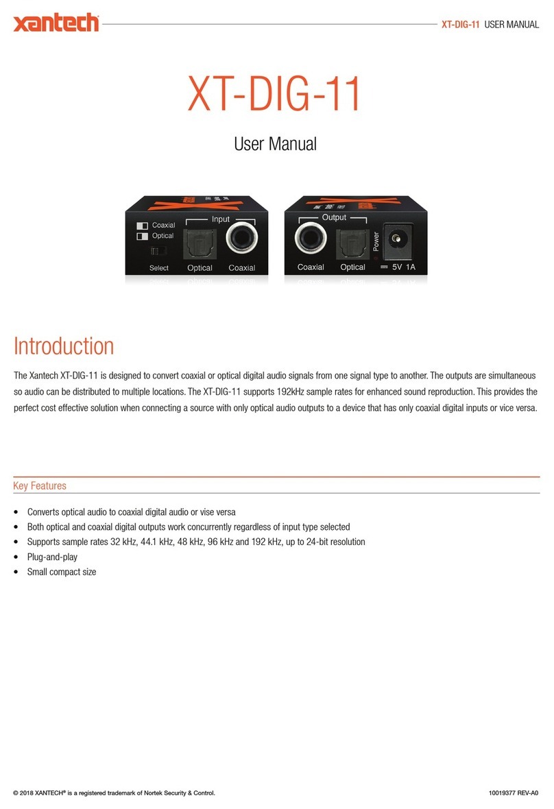 Nortek Security & Control Xantech XT-DIG-11 user manual