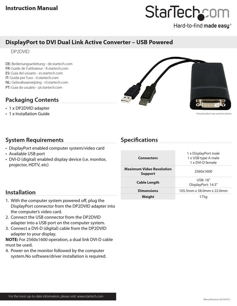 StarTech.com DP2DVID User manual StarTech.com DP2DVID User manual