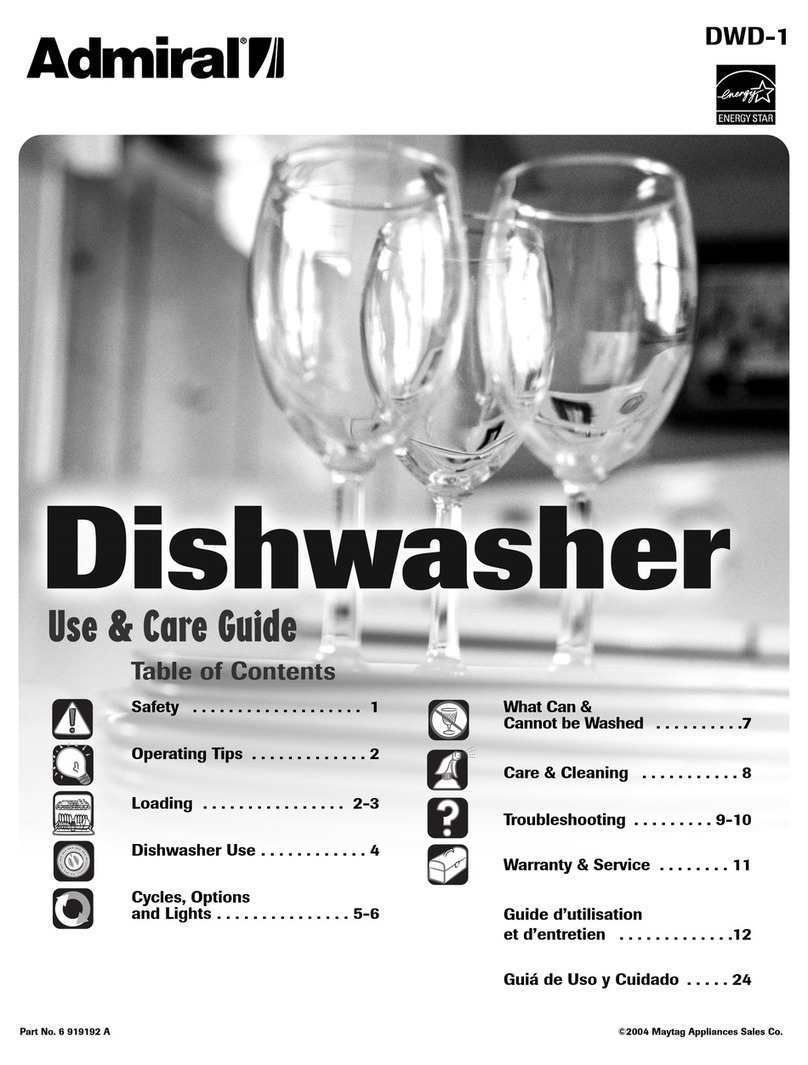 Admiral DWD-1 Use & care guide