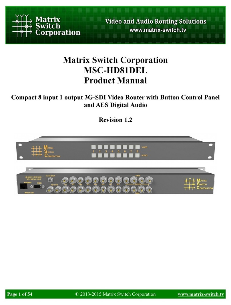 Matrix Switch Corporation MSC-HD81DEL product manual