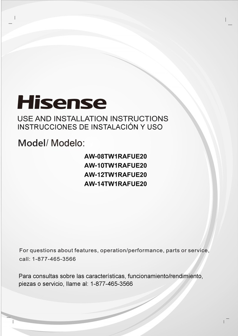 Hisense AW-08TW1RAFUE20 Use and Installation Instructions