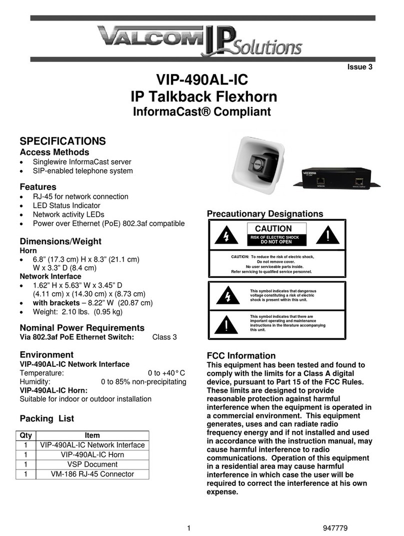 Valcom Flexhorn VIP-490AL-IC User manual
