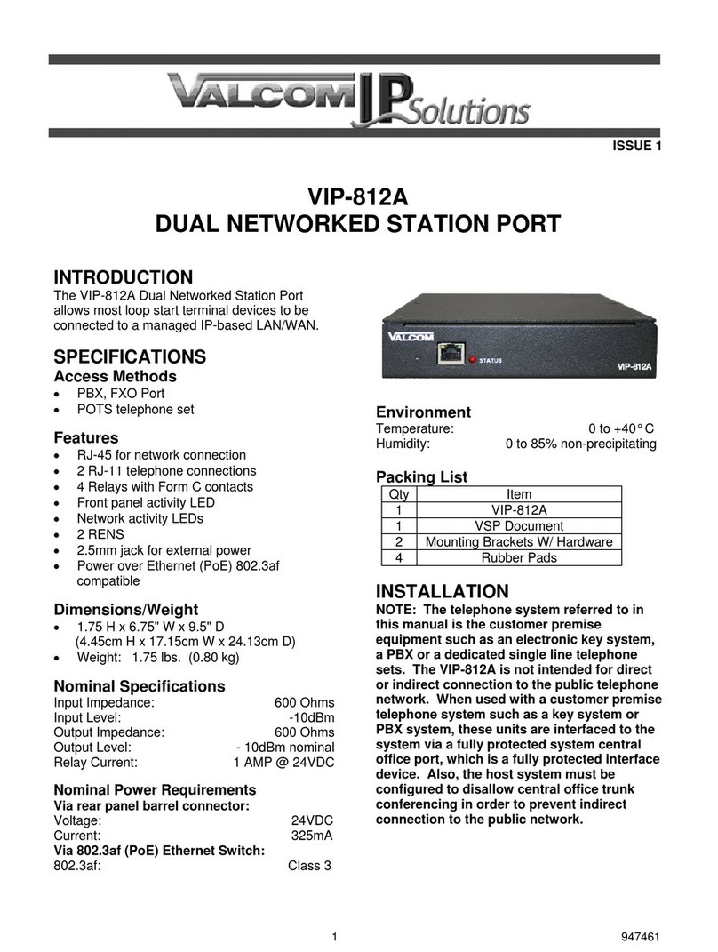 Valcom VIP-812A quick start guide