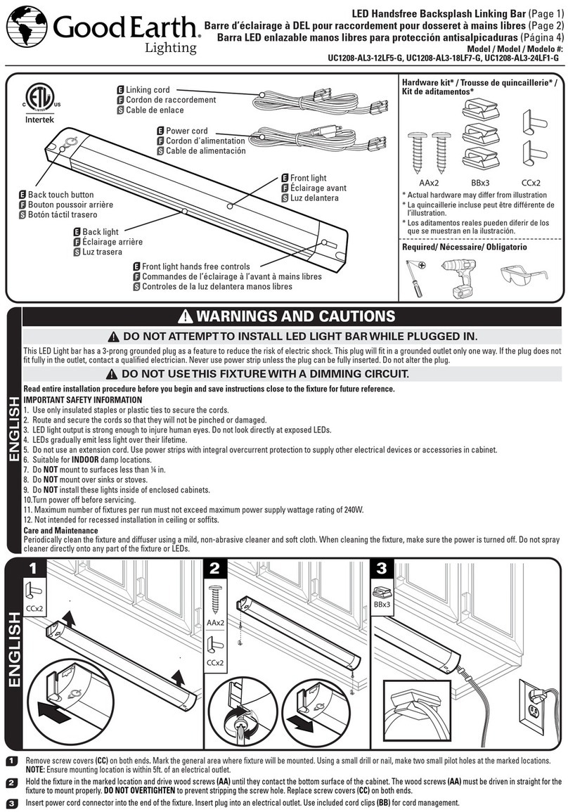 Good Earth Lighting UC1208-AL3-12LF5-G quick start guide