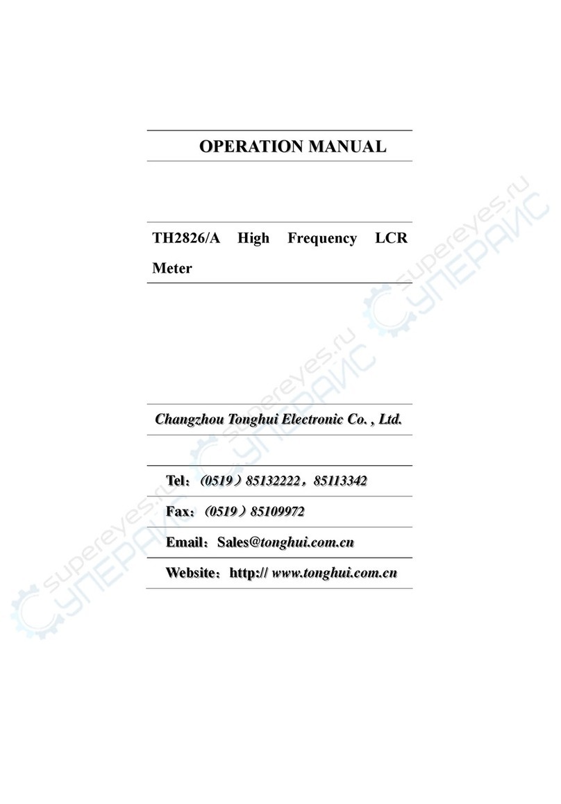 Tonghui Electronics TH2826/A Operation manual