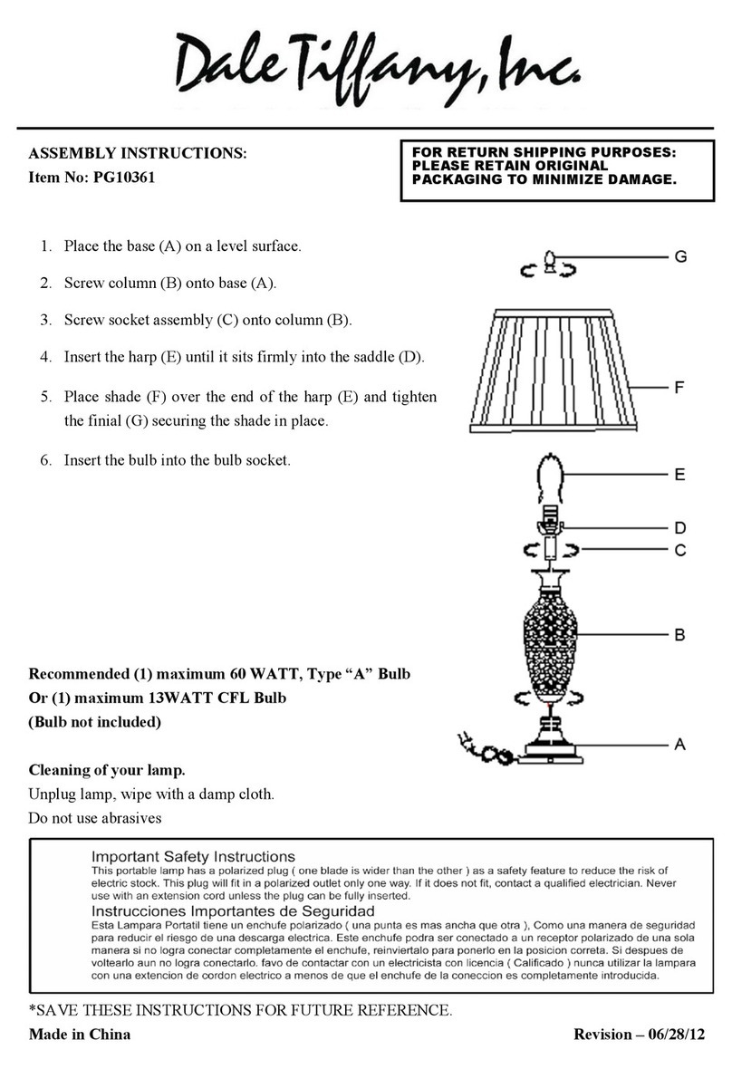Dale Tiffany PG10361 Assembly instructions