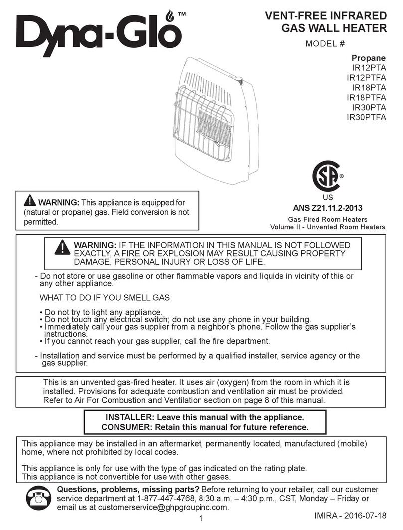 GHP Group Dyna-Glo IR12PTA Series manual