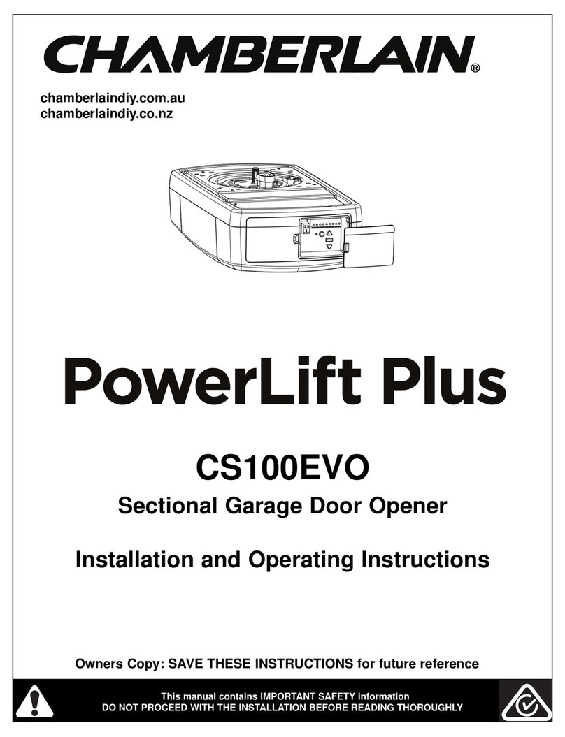 Chamberlan PowerLift Plus CS100EVO Installation and operating instructions