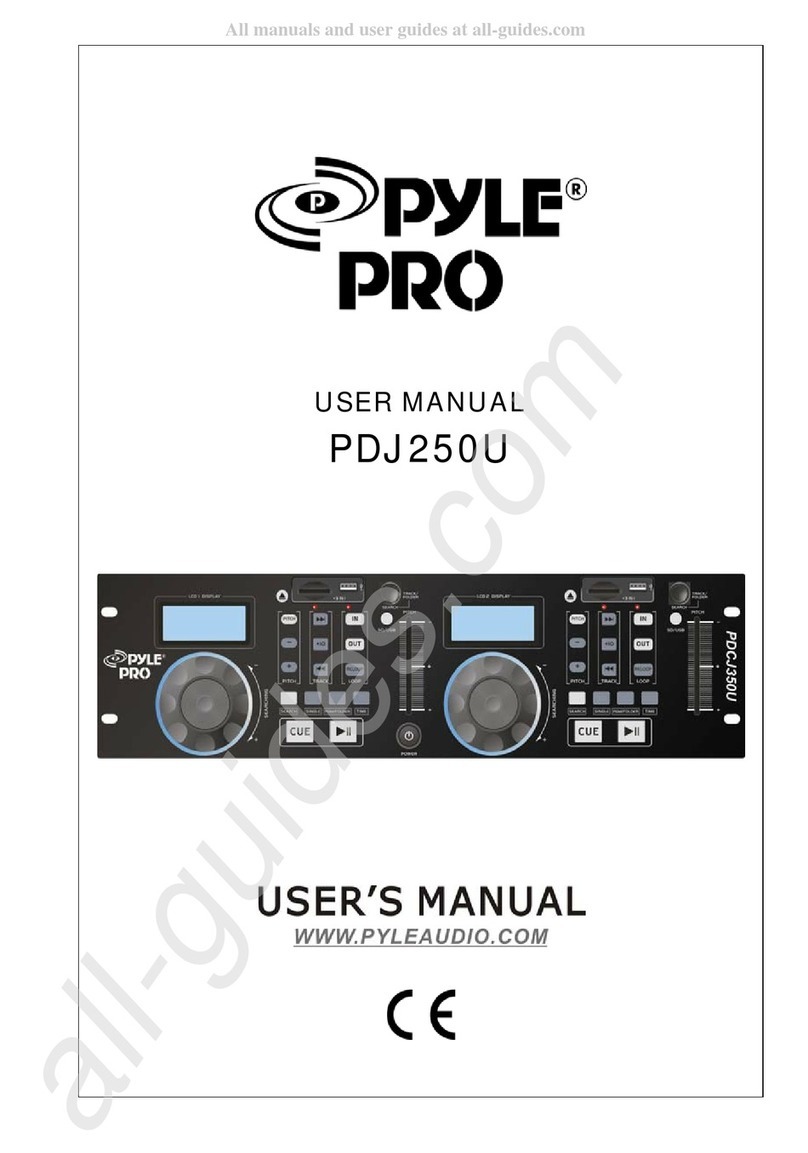 Pyle Pro PDJ250U User manual