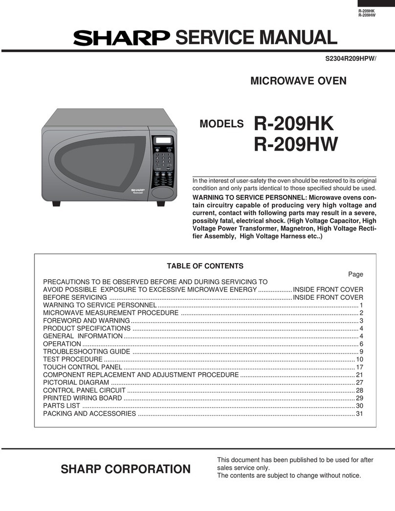 Sharp R-209HW User manual
