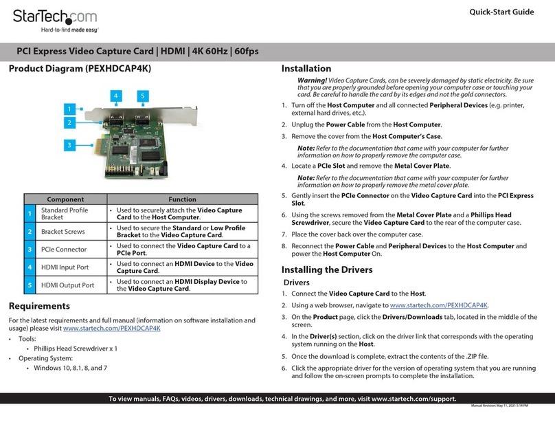 StarTech.com PEXHDCAP4K User manual