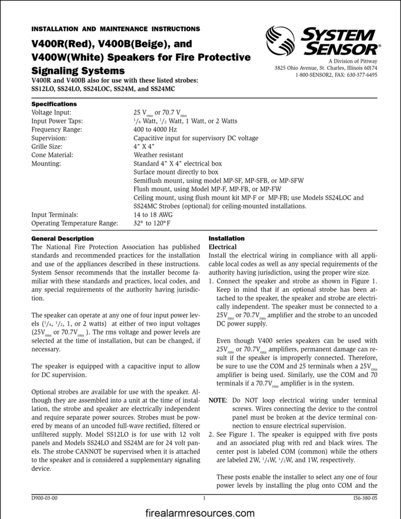 Pittway System Sensor V400R User manual