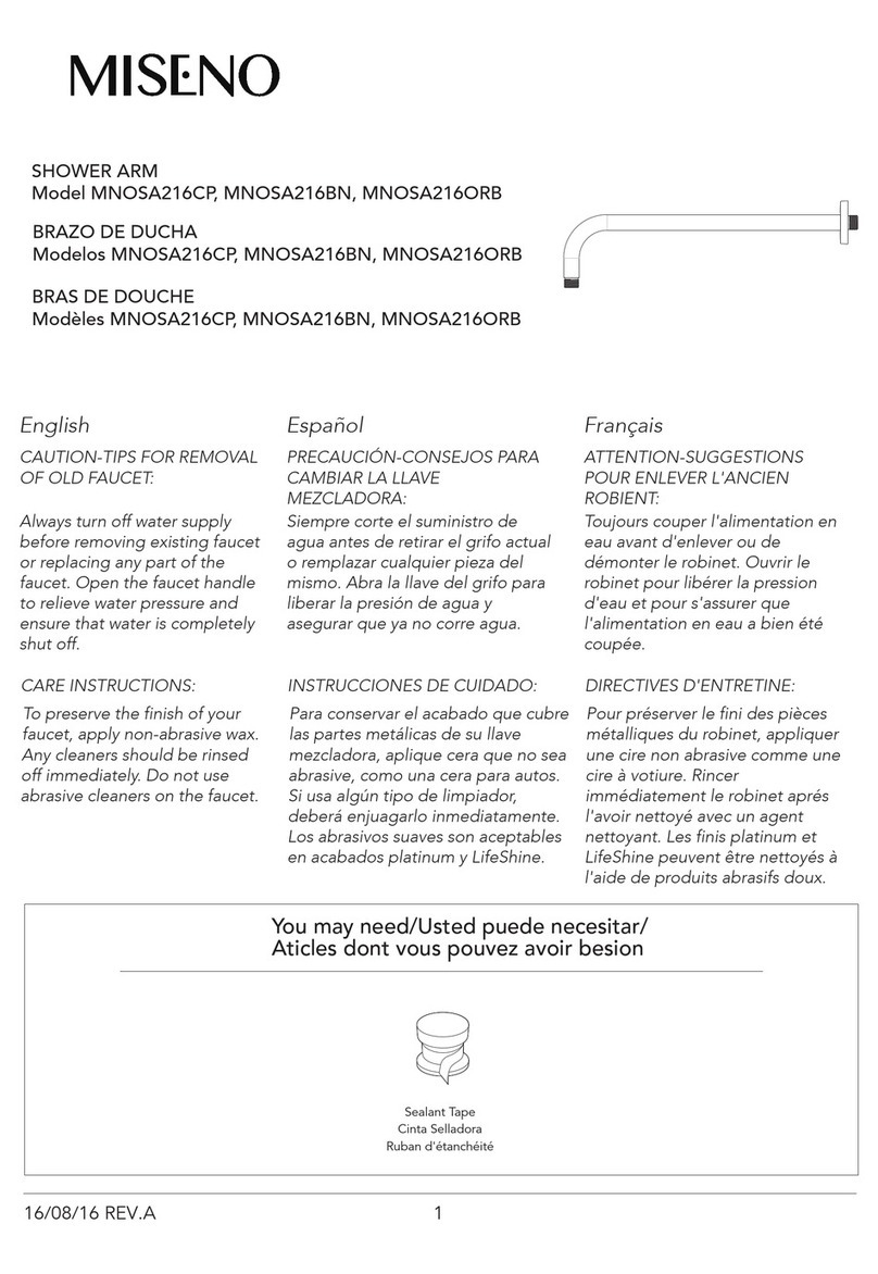 miseno MNOSA216ORB Installation sheet
