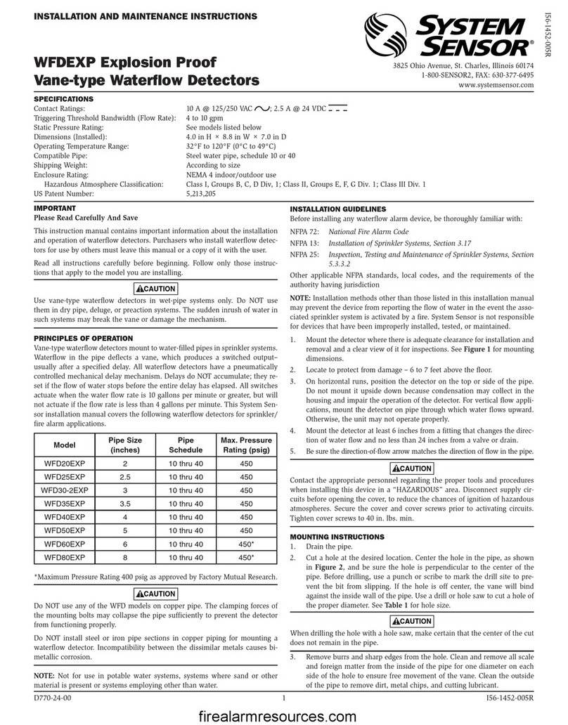 System Sensor WFD20EXP User manual