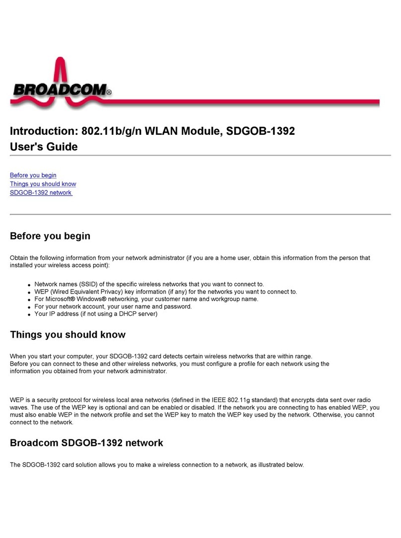 Broadcom SDGOB-1392 User manual Broadcom SDGOB-1392 User manual