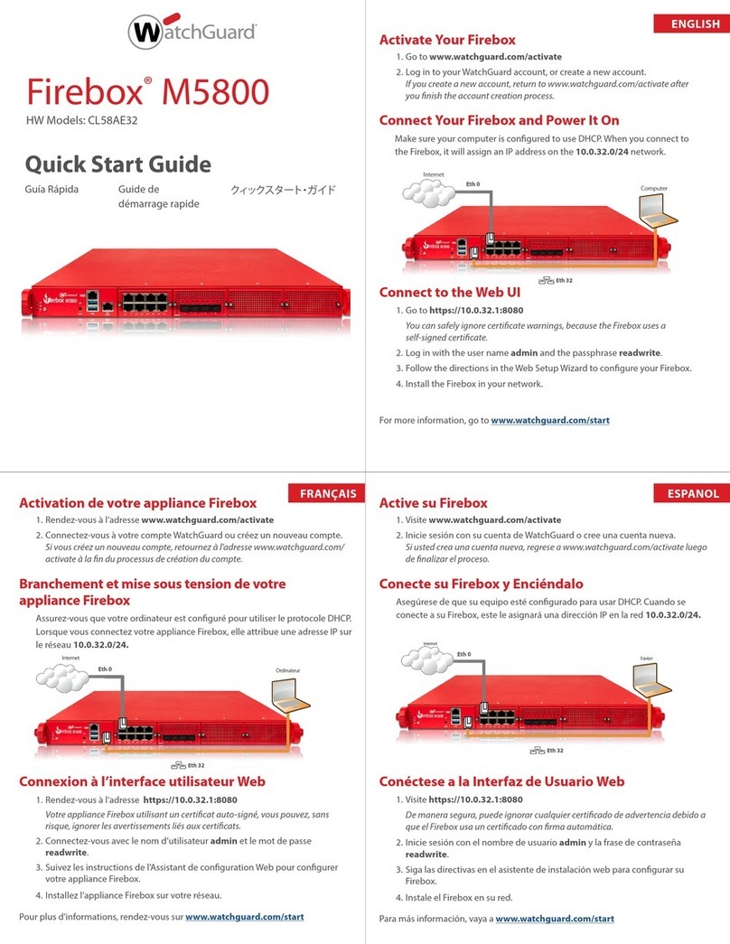 Watchguard Firebox M5800 User manual Watchguard Firebox M5800 User manual
