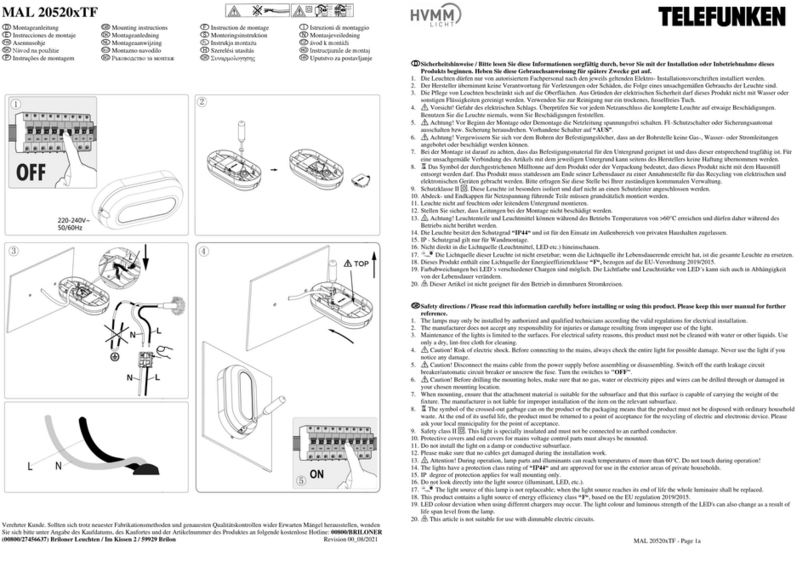 Telefunken MAL 20520 TF Series Mounting instructions