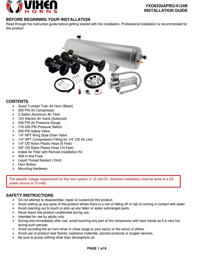 Vixen Horns VXO8330APRO/4124B installation guide Vixen Horns VXO8330APRO/4124B installation guide