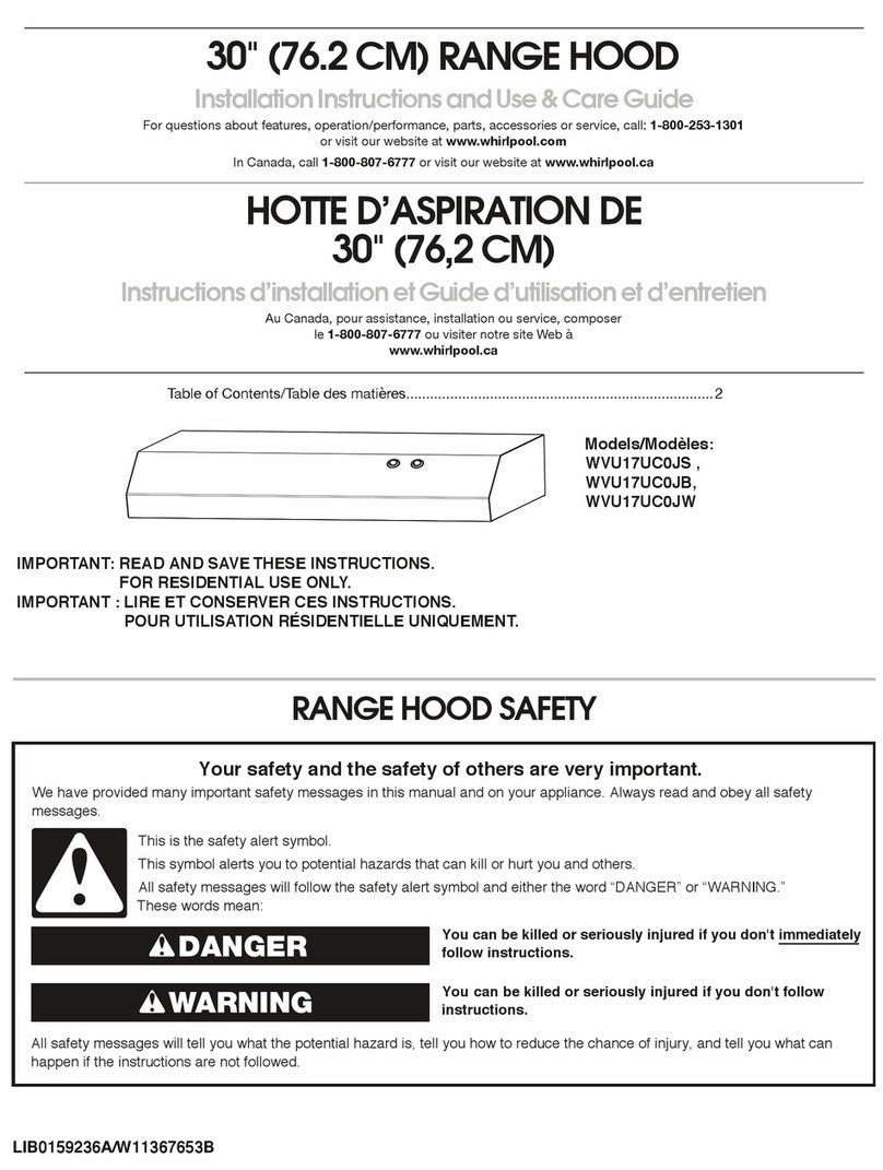 Whirlpool WVU17UC0JW0 Installation Instructions and Use & Care Guide