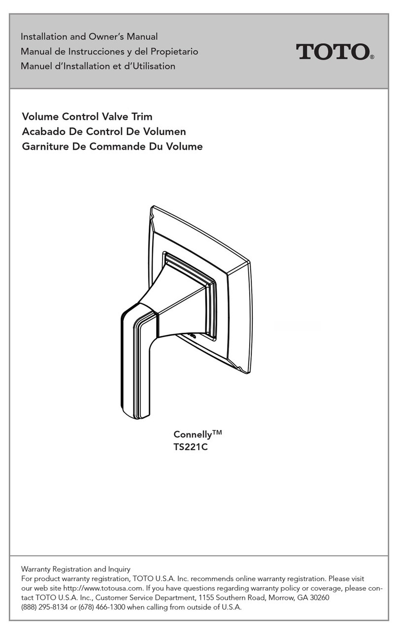 Toto Connely TS221C Installation and owner's manual Toto Connely TS221C Installation and owner's manual