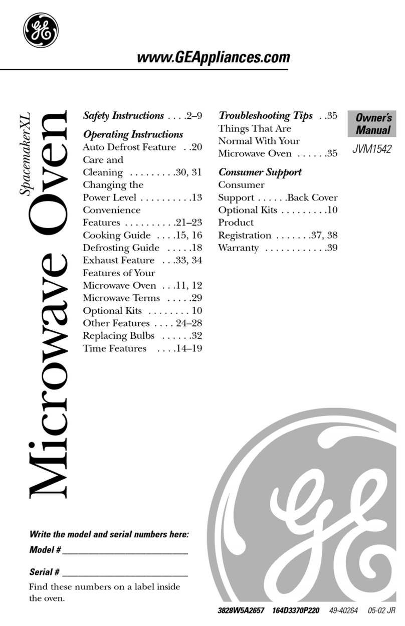 GE SpacemakerXL JVM1542BF User manual