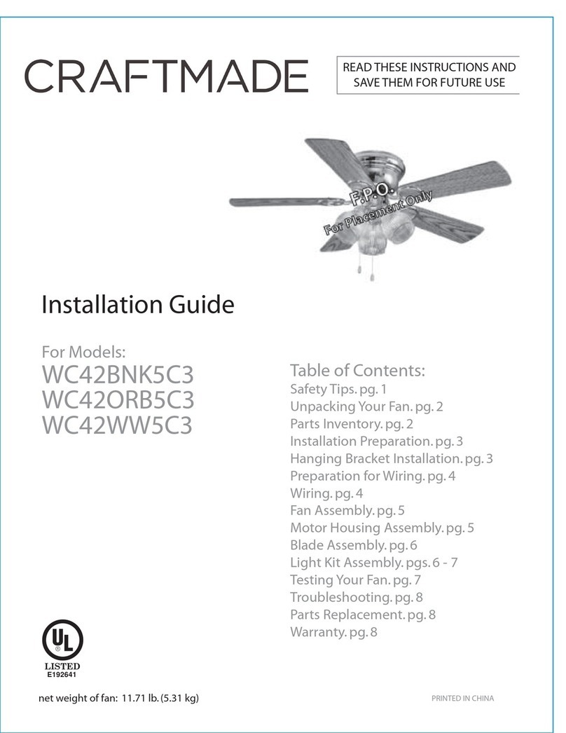 Craftmade WC42BNK5C3 User manual