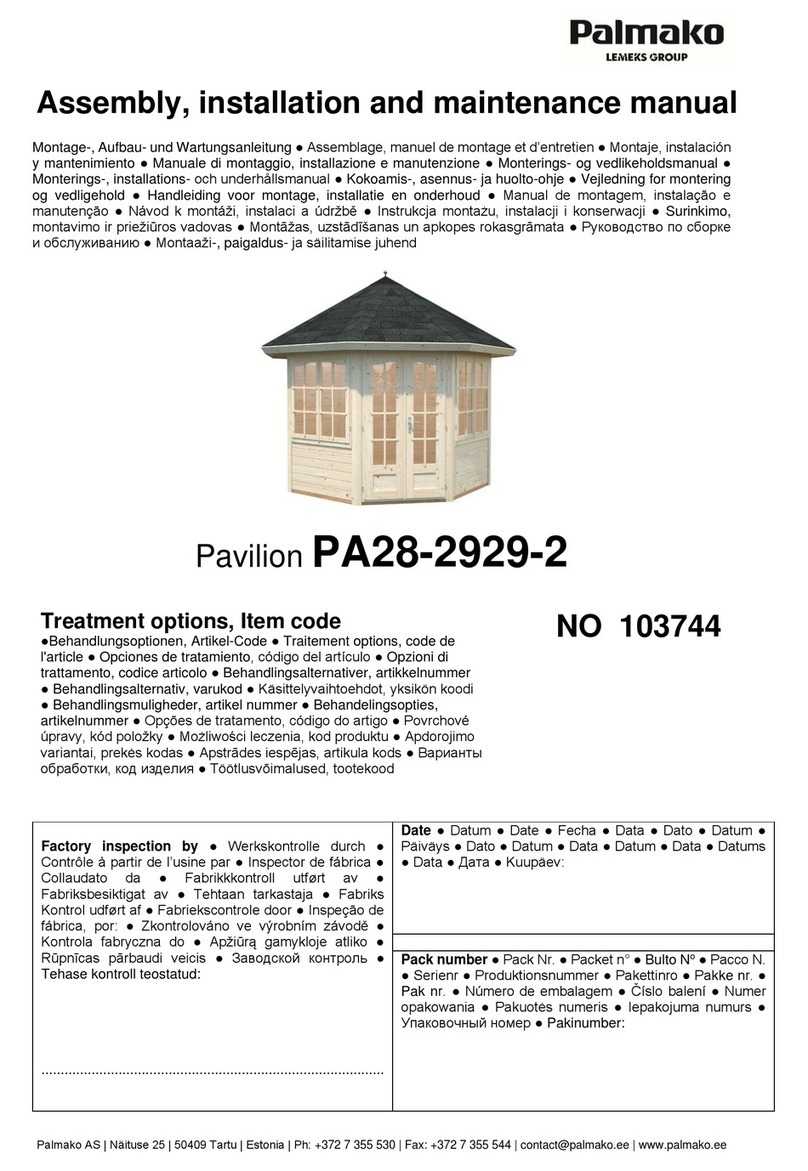 Lemeks Palmako Veronica Assembly, installation and maintenance manual