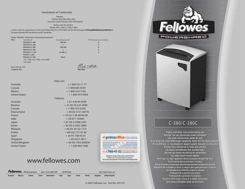 Fellowes Powershred C-380C User manual