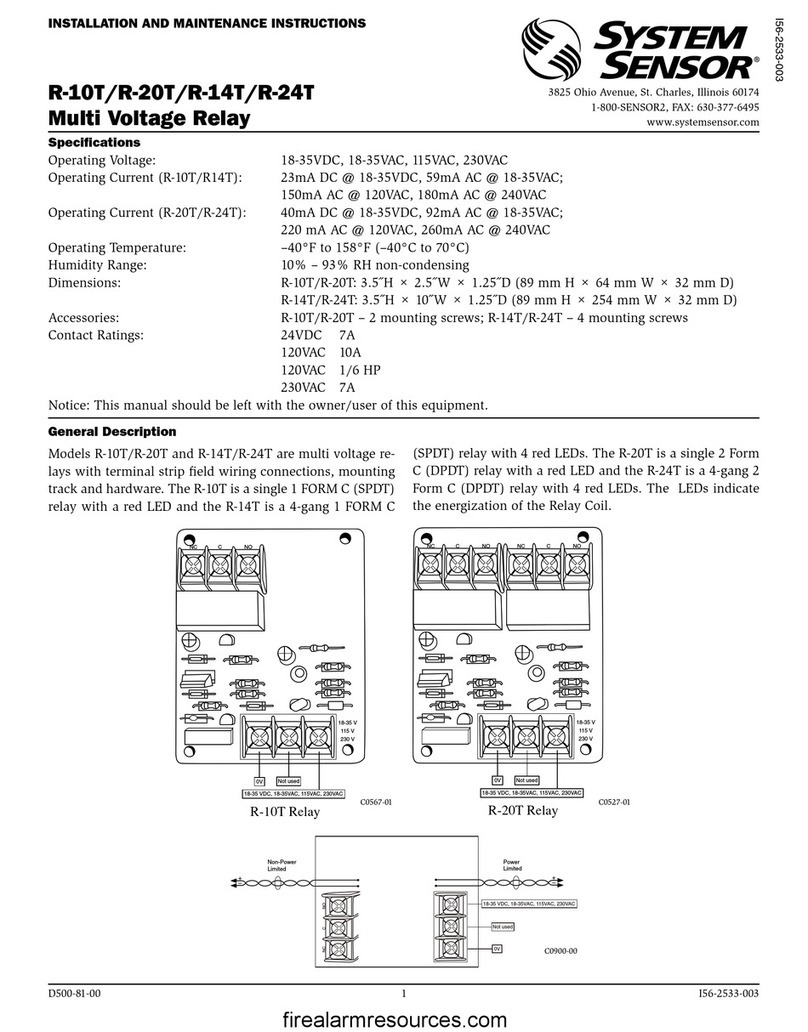 System Sensor R-10T User manual