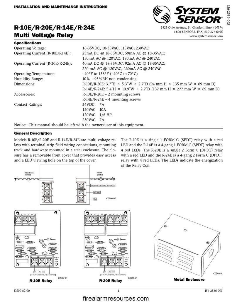 System Sensor R-10E User manual