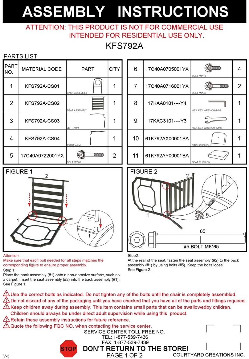 Courtyard Creations KFS792A Assembly instructions