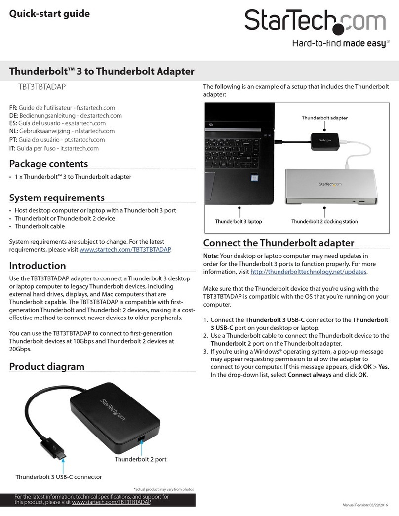 StarTech.com TBT3TBTADAP User manual