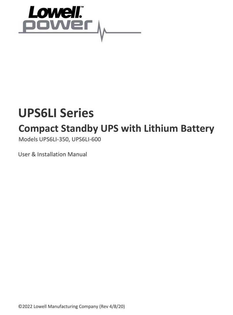 Lowell power UPS6LI Series Guide Lowell power UPS6LI Series Guide