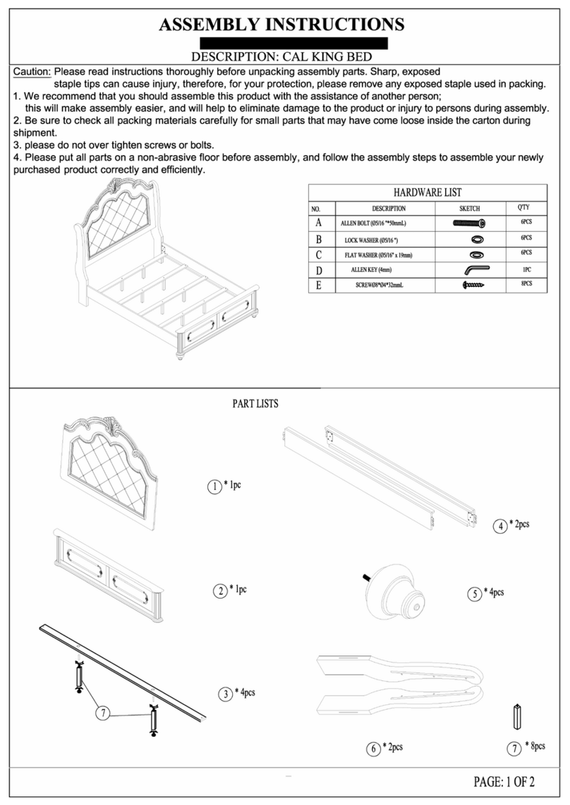 Lifestyle Furniture F9556CK Assembly instructions