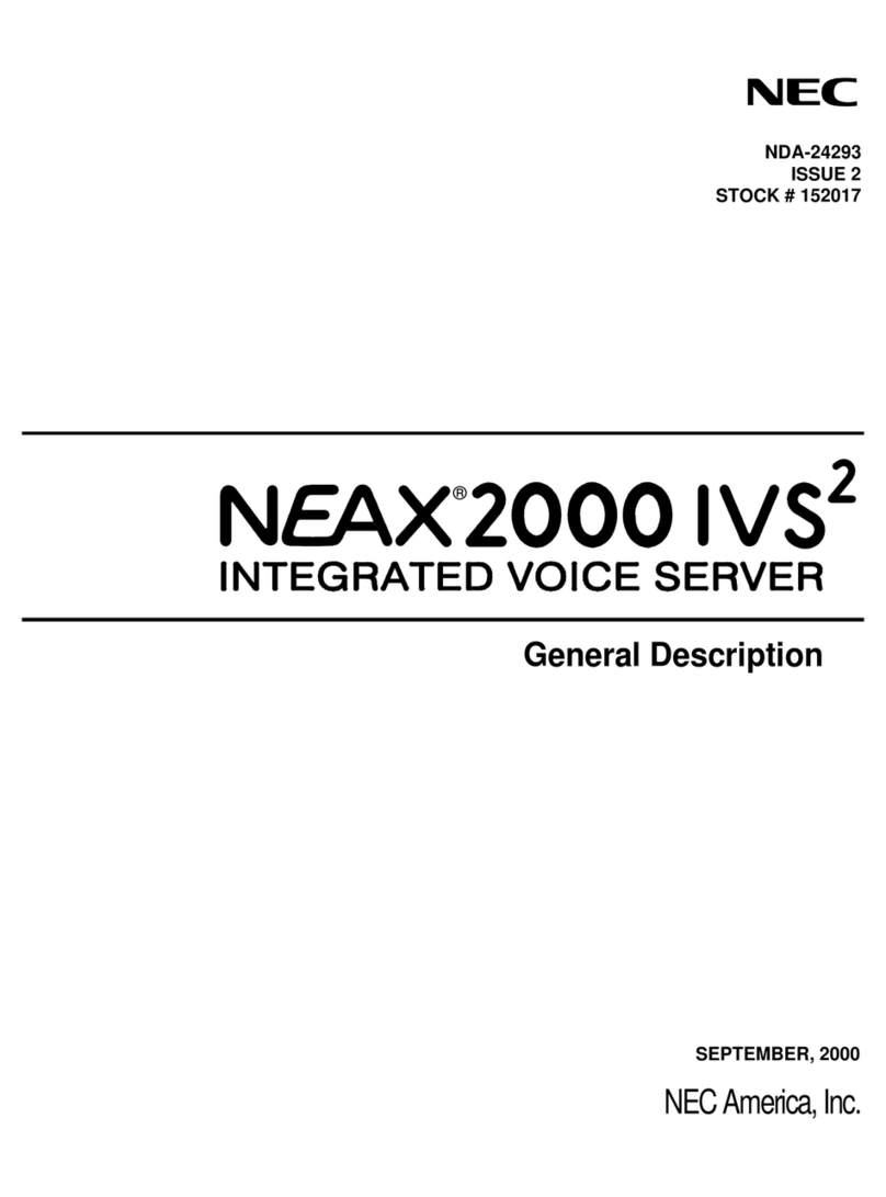 NEC NEAX2000 IVS2 Operating and maintenance instructions